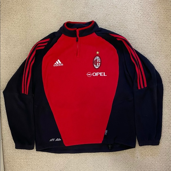SOLD- Adidas AC Milan FC Pullover Fleece Men’s L - Picture 10 of 10